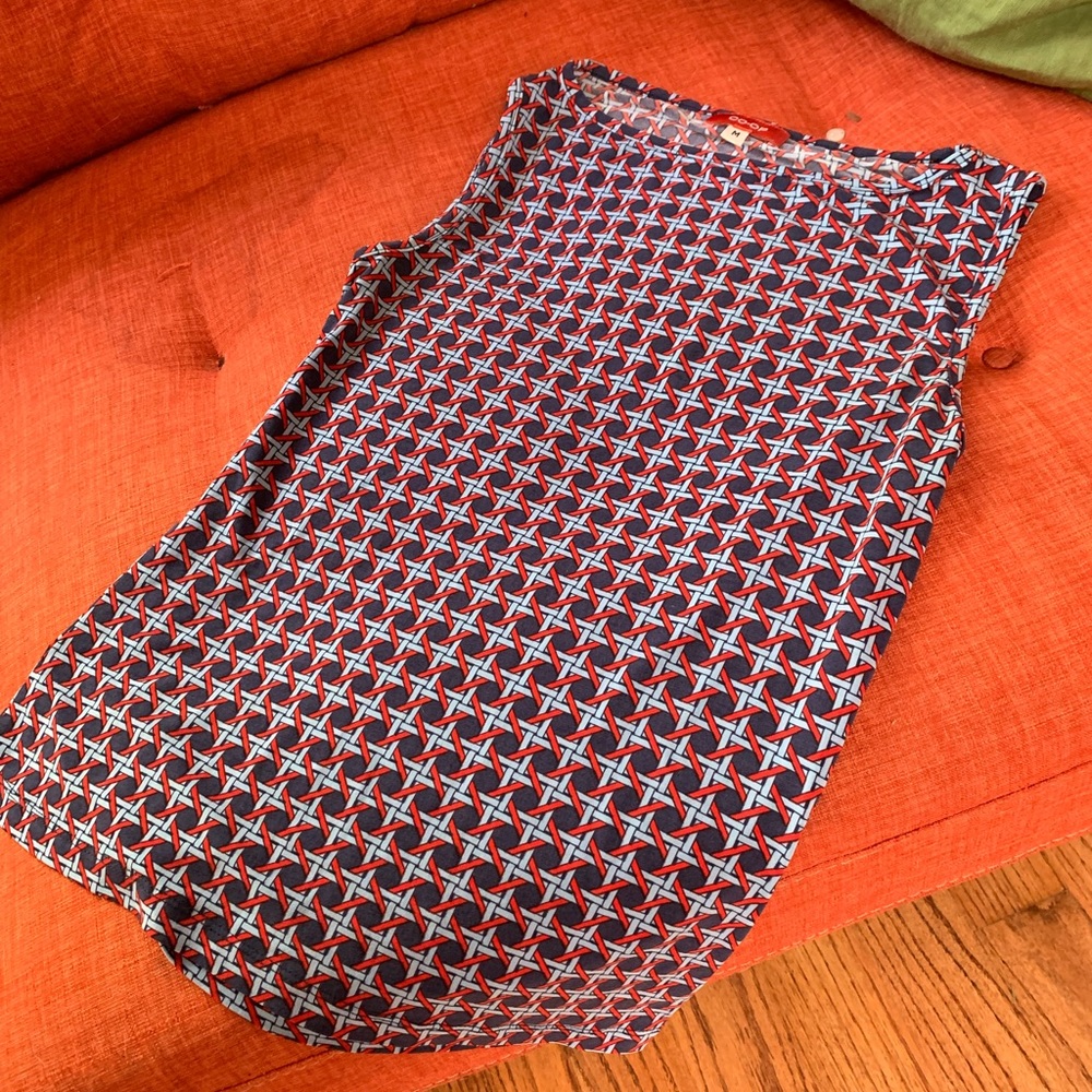 Basket weave print shell by Barney’s Co-Op